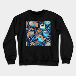 Cute Sloths Pattern Crewneck Sweatshirt